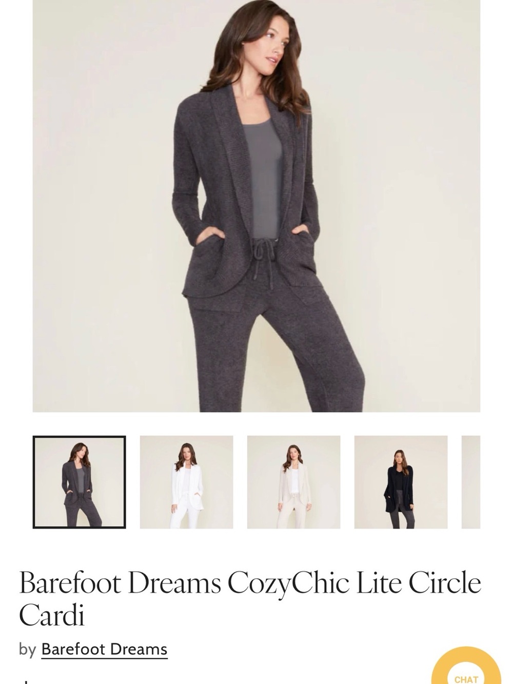 Barefoot Dreams Women's Shawl Collar Cardigan - Gray
